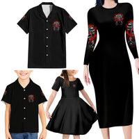 Walk Away I Have Anger Issues Skull Family Matching Long Sleeve Bodycon Dress and Hawaiian Shirt - Wonder Print Shop