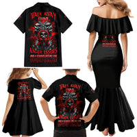 Walk Away I Have Anger Issues Skull Family Matching Mermaid Dress and Hawaiian Shirt - Wonder Print Shop