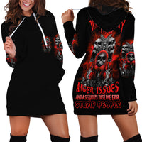 Walk Away I Have Anger Issues Skull Hoodie Dress - Wonder Print Shop