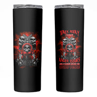 Walk Away I Have Anger Issues Skull Skinny Tumbler - Wonder Print Shop
