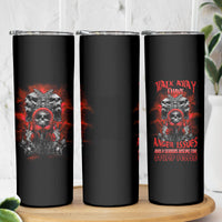 Walk Away I Have Anger Issues Skull Skinny Tumbler - Wonder Print Shop