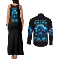 Your Demons Hide Under Your Bed Couples Matching Tank Maxi Dress and Long Sleeve Button Shirt - Wonder Print Shop