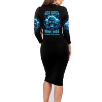 Your Demons Hide Under Your Bed Family Matching Long Sleeve Bodycon Dress and Hawaiian Shirt - Wonder Print Shop