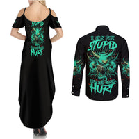 I Can Fix Stupid But It's Gonna Hurt Couples Matching Summer Maxi Dress and Long Sleeve Button Shirt - Wonder Print Shop