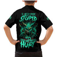 I Can Fix Stupid But It's Gonna Hurt Family Matching Mermaid Dress and Hawaiian Shirt - Wonder Print Shop