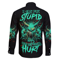 I Can Fix Stupid But It's Gonna Hurt Family Matching Short Sleeve Bodycon Dress and Hawaiian Shirt - Wonder Print Shop