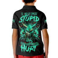 I Can Fix Stupid But It's Gonna Hurt Kid Polo Shirt - Wonder Print Shop
