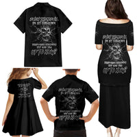 Even The Devil On My Shoulder Family Matching Puletasi Dress and Hawaiian Shirt - Wonder Print Shop