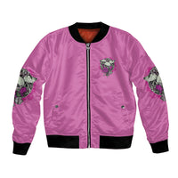 Stuck Between Idk Idc And IDGAF Pink Bomber Jacket - Wonder Print Shop