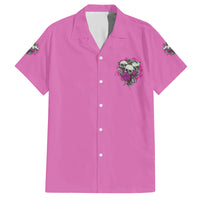 Stuck Between Idk Idc And IDGAF Pink Family Matching Off Shoulder Long Sleeve Dress and Hawaiian Shirt - Wonder Print Shop