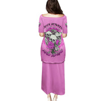 Stuck Between Idk Idc And IDGAF Pink Family Matching Puletasi Dress and Hawaiian Shirt - Wonder Print Shop