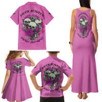 Stuck Between Idk Idc And IDGAF Pink Family Matching Tank Maxi Dress and Hawaiian Shirt - Wonder Print Shop