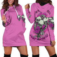 Stuck Between Idk Idc And IDGAF Pink Hoodie Dress - Wonder Print Shop