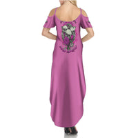 Stuck Between Idk Idc And IDGAF Pink Summer Maxi Dress - Wonder Print Shop