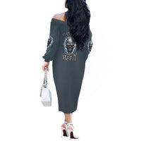 My Alone Time Is For Everyone's Safety Off The Shoulder Long Sleeve Dress - Wonder Print Shop