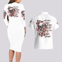 I Don't Have A Short Temper Couples Matching Long Sleeve Bodycon Dress and Hawaiian Shirt - Wonder Print Shop
