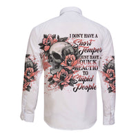 I Don't Have A Short Temper Long Sleeve Button Shirt - Wonder Print Shop
