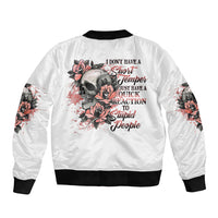 I Don't Have A Short Temper Sleeve Zip Bomber Jacket - Wonder Print Shop