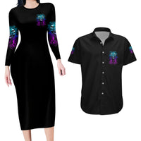 One Day Let My Demons Out To Play Couples Matching Long Sleeve Bodycon Dress and Hawaiian Shirt - Wonder Print Shop