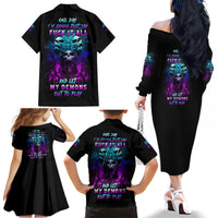 One Day Let My Demons Out To Play Family Matching Off Shoulder Long Sleeve Dress and Hawaiian Shirt - Wonder Print Shop