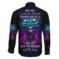 One Day Let My Demons Out To Play Family Matching Short Sleeve Bodycon Dress and Hawaiian Shirt - Wonder Print Shop