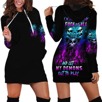One Day Let My Demons Out To Play Hoodie Dress - Wonder Print Shop