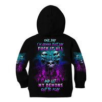 One Day Let My Demons Out To Play Kid Hoodie - Wonder Print Shop