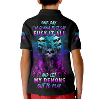 One Day Let My Demons Out To Play Kid Polo Shirt - Wonder Print Shop