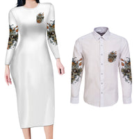 I Don't Need A Middle Skull Couples Matching Long Sleeve Bodycon Dress and Long Sleeve Button Shirt - Wonder Print Shop