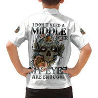 I Don't Need A Middle Skull Family Matching Off Shoulder Long Sleeve Dress and Hawaiian Shirt - Wonder Print Shop