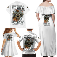 I Don't Need A Middle Skull Family Matching Off Shoulder Maxi Dress and Hawaiian Shirt - Wonder Print Shop