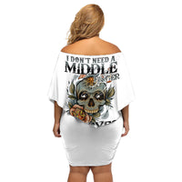 I Don't Need A Middle Skull Family Matching Off Shoulder Short Dress and Hawaiian Shirt - Wonder Print Shop