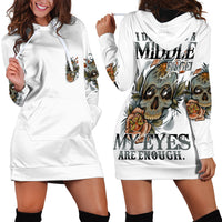 I Don't Need A Middle Skull Hoodie Dress - Wonder Print Shop