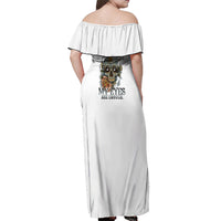I Don't Need A Middle Skull Off Shoulder Maxi Dress - Wonder Print Shop