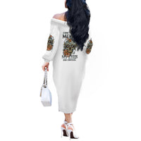I Don't Need A Middle Skull Off The Shoulder Long Sleeve Dress - Wonder Print Shop