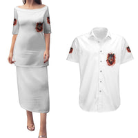Judge Me When Wolf Couples Matching Puletasi Dress and Hawaiian Shirt - Wonder Print Shop