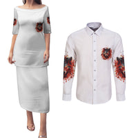 Judge Me When Wolf Couples Matching Puletasi Dress and Long Sleeve Button Shirt - Wonder Print Shop