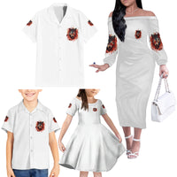 Judge Me When Wolf Family Matching Off Shoulder Long Sleeve Dress and Hawaiian Shirt - Wonder Print Shop