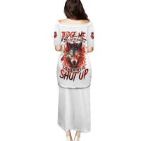 Judge Me When Wolf Family Matching Puletasi Dress and Hawaiian Shirt - Wonder Print Shop
