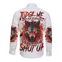 Judge Me When Wolf Long Sleeve Button Shirt - Wonder Print Shop