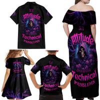 My Attitude Is Having Technical Problems Family Matching Off Shoulder Maxi Dress and Hawaiian Shirt - Wonder Print Shop