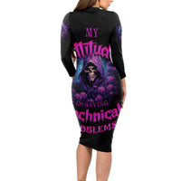 My Attitude Is Having Technical Problems Long Sleeve Bodycon Dress - Wonder Print Shop