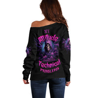 My Attitude Is Having Technical Problems Off Shoulder Sweater - Wonder Print Shop
