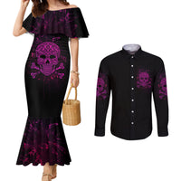 can-you-see-the-f-you-skull-rose-couples-matching-mermaid-dress-and-long-sleeve-button-shirt