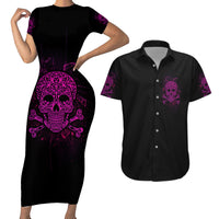 Can You See The F You Skull Rose Couples Matching Short Sleeve Bodycon Dress and Hawaiian Shirt - Wonder Print Shop