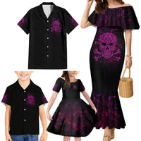 Can You See The F You Skull Rose Family Matching Mermaid Dress and Hawaiian Shirt - Wonder Print Shop