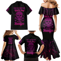 Can You See The F You Skull Rose Family Matching Mermaid Dress and Hawaiian Shirt - Wonder Print Shop