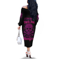 Can You See The F You Skull Rose Family Matching Off Shoulder Long Sleeve Dress and Hawaiian Shirt - Wonder Print Shop