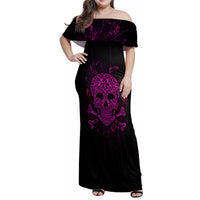 Can You See The F You Skull Rose Family Matching Off Shoulder Maxi Dress and Hawaiian Shirt - Wonder Print Shop