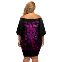 Can You See The F You Skull Rose Family Matching Off Shoulder Short Dress and Hawaiian Shirt - Wonder Print Shop